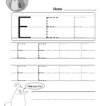Uppercase Letter E Tracing Worksheet   Doozy Moo For Alphabet E Tracing Worksheets