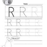 Uppercase Letter R Tracing Worksheet | Tracing Letters Pertaining To Alphabet R Tracing