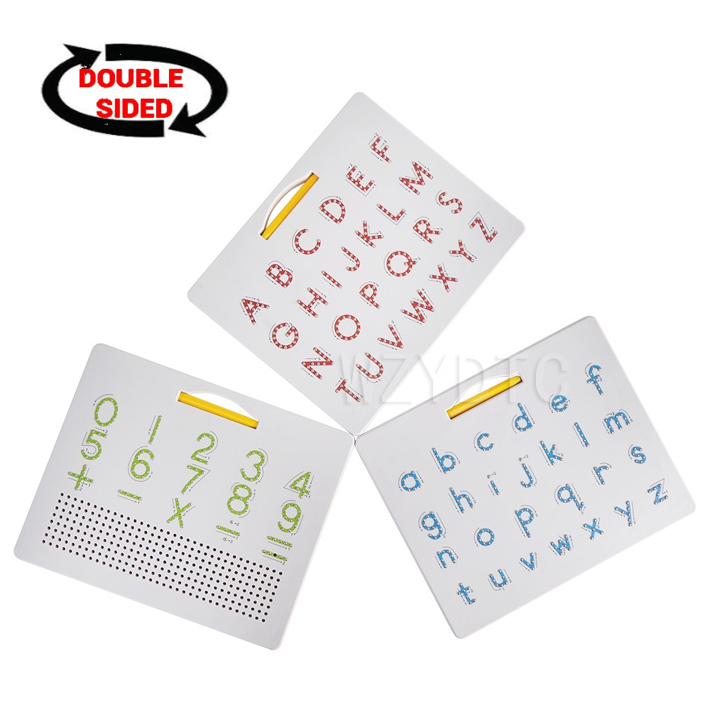 Us $24.02 44% Off|2 In 1 Magnetic Drawing Board Toys Alphabet Letter  Tracing Board Educational Letters Read Write Learning Alphabet Preschool inside Q Toys Alphabet Tracing