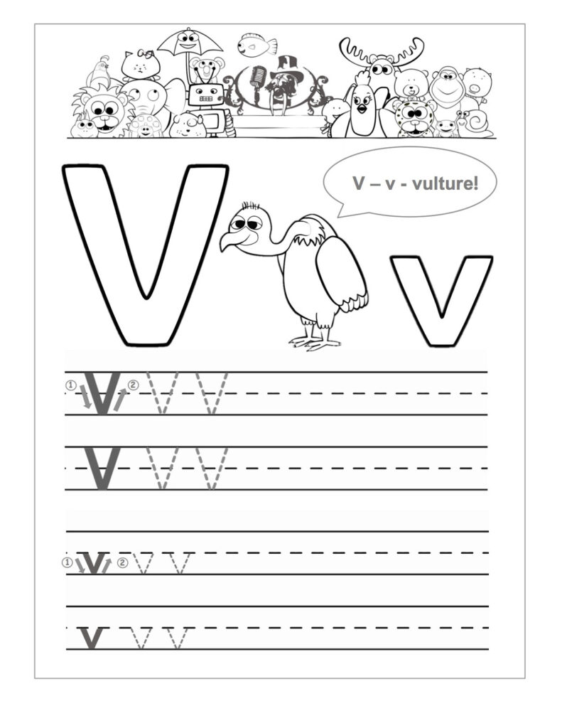 V Tracing Worksheet | Printable Worksheets And Activities Throughout Letter V Worksheets For Prek