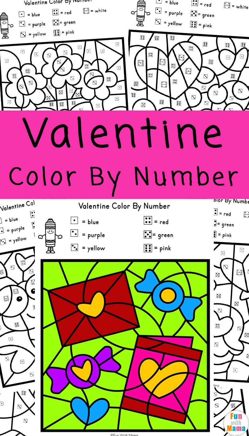 Valentine Colornumber Worksheets - Fun With Mama with Valentine Alphabet Worksheets