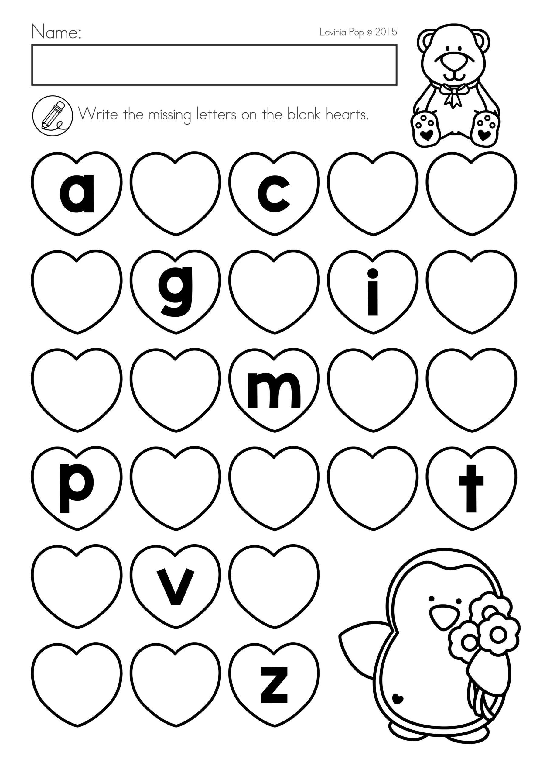 Valentine&amp;#039;s Day Math &amp;amp; Literacy Worksheets &amp;amp; Activities No with regard to Valentine Alphabet Worksheets