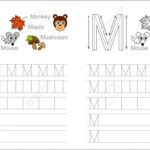 Vector Exercise Illustrated Alphabet. Learn Handwriting. Page.. With Regard To Letter M Tracing Page