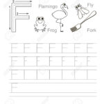Vector Exercise Illustrated Alphabet. Learn Handwriting. Tracing.. For Letter F Tracing Worksheets
