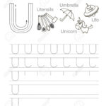 Vector Exercise Illustrated Alphabet. Learn Handwriting. Tracing.. Regarding Tracing Alphabet U