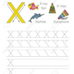 Vector Exercise Illustrated Alphabet. Learn Handwriting. Tracing.. Throughout X Letter Tracing