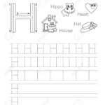 Vector Exercise Illustrated Alphabet. Learn Handwriting. Tracing.. With Regard To Letter H Tracing Page