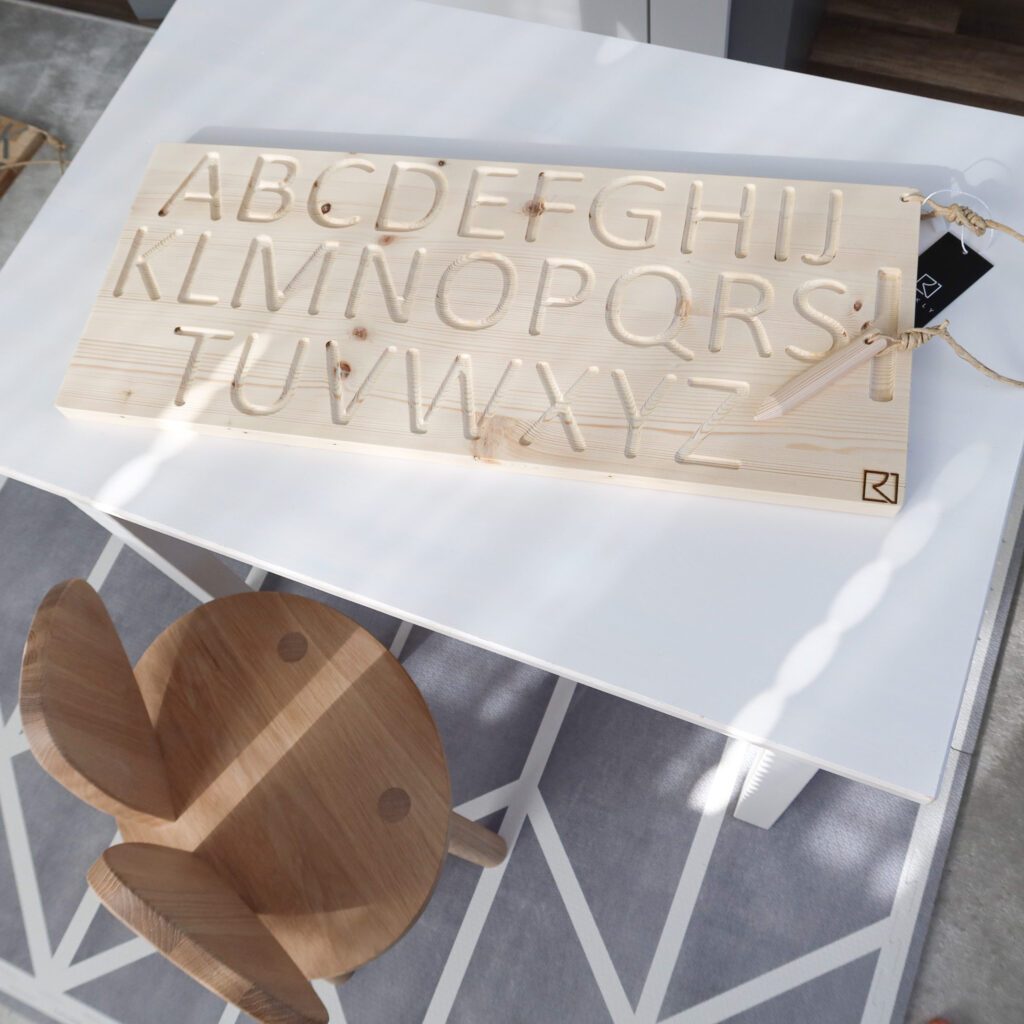 Wooden Alphabet Finger Tracing Board Throughout Alphabet Tracing Board Wooden