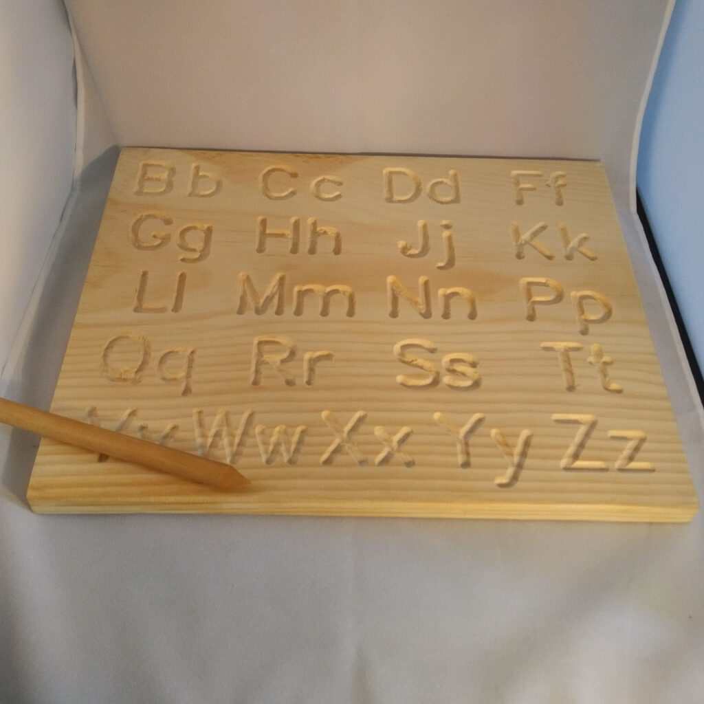 Wooden Alphabet Tracing Board With Alphabet Tracing Board