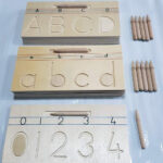 Wooden Alphabet Tracing Boards Set   Pre Writing Skills Within Alphabet Tracing Board Wooden