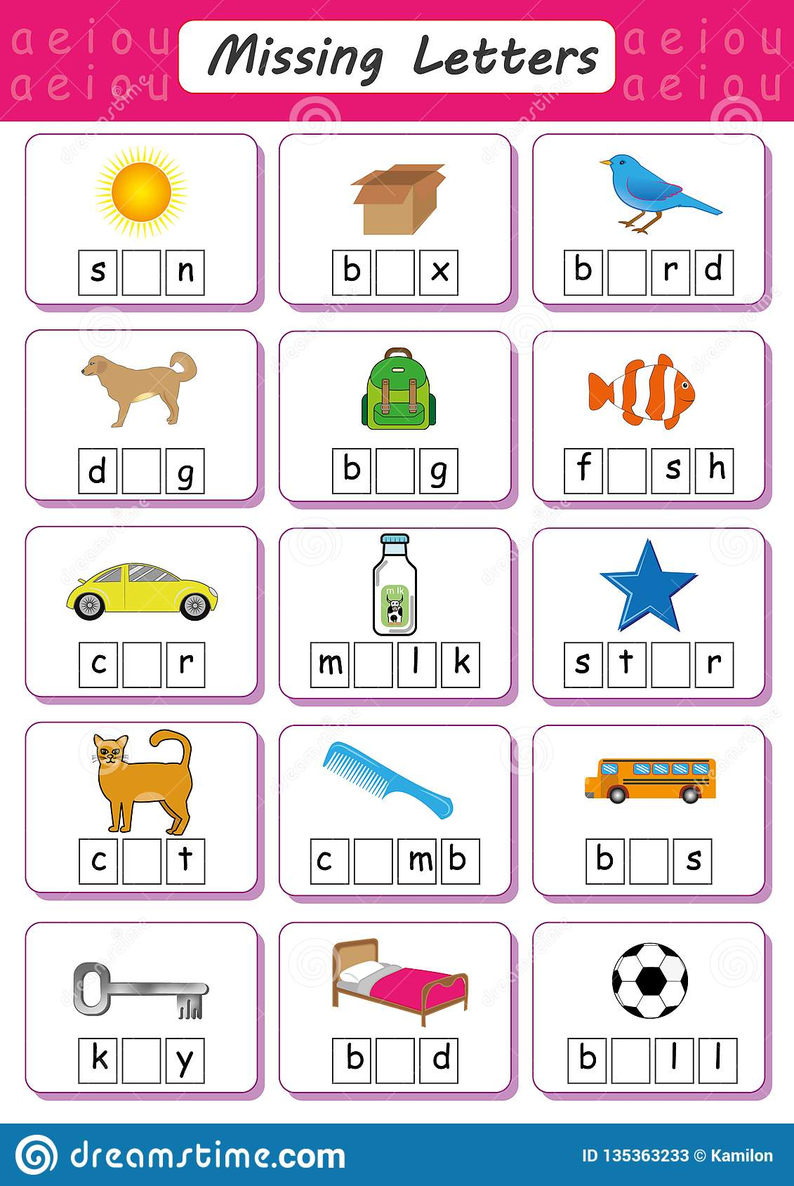 Write Missing Letter, Write The Missing Vowel, Worksheet For with Letter Vowels Worksheets