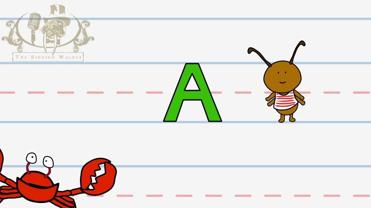 Write The Letter A | Alphabet Writing Lesson For Children | The Singing  Walrus intended for Letter Tracing Video
