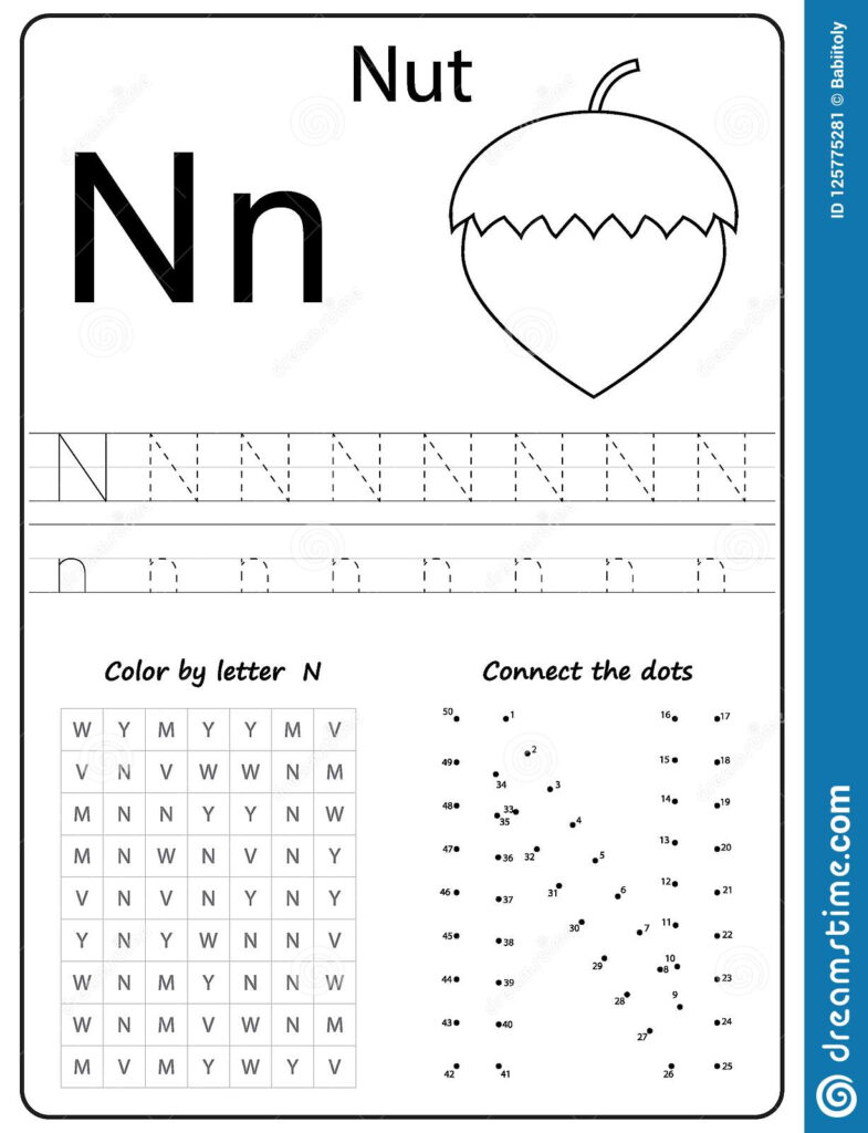 Writing Letter N. Worksheet. Writing A Z, Alphabet With Letter N Worksheets Free
