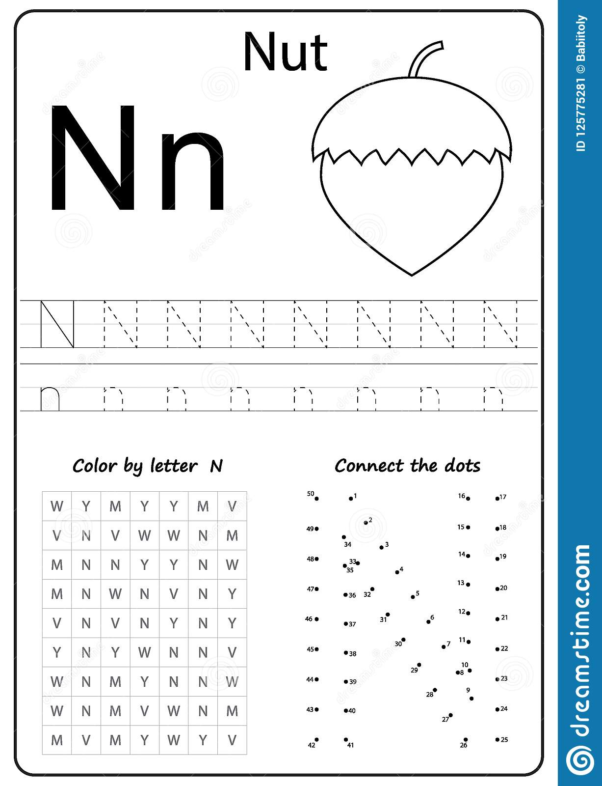 Writing Letter N. Worksheet. Writing A-Z, Alphabet with Letter N Worksheets Free