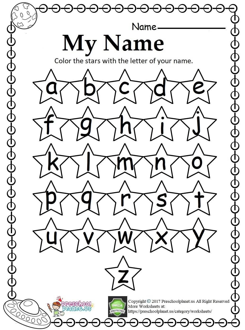 Writing My Name Worksheet – Preschoolplanet in Name Tracing Joseph