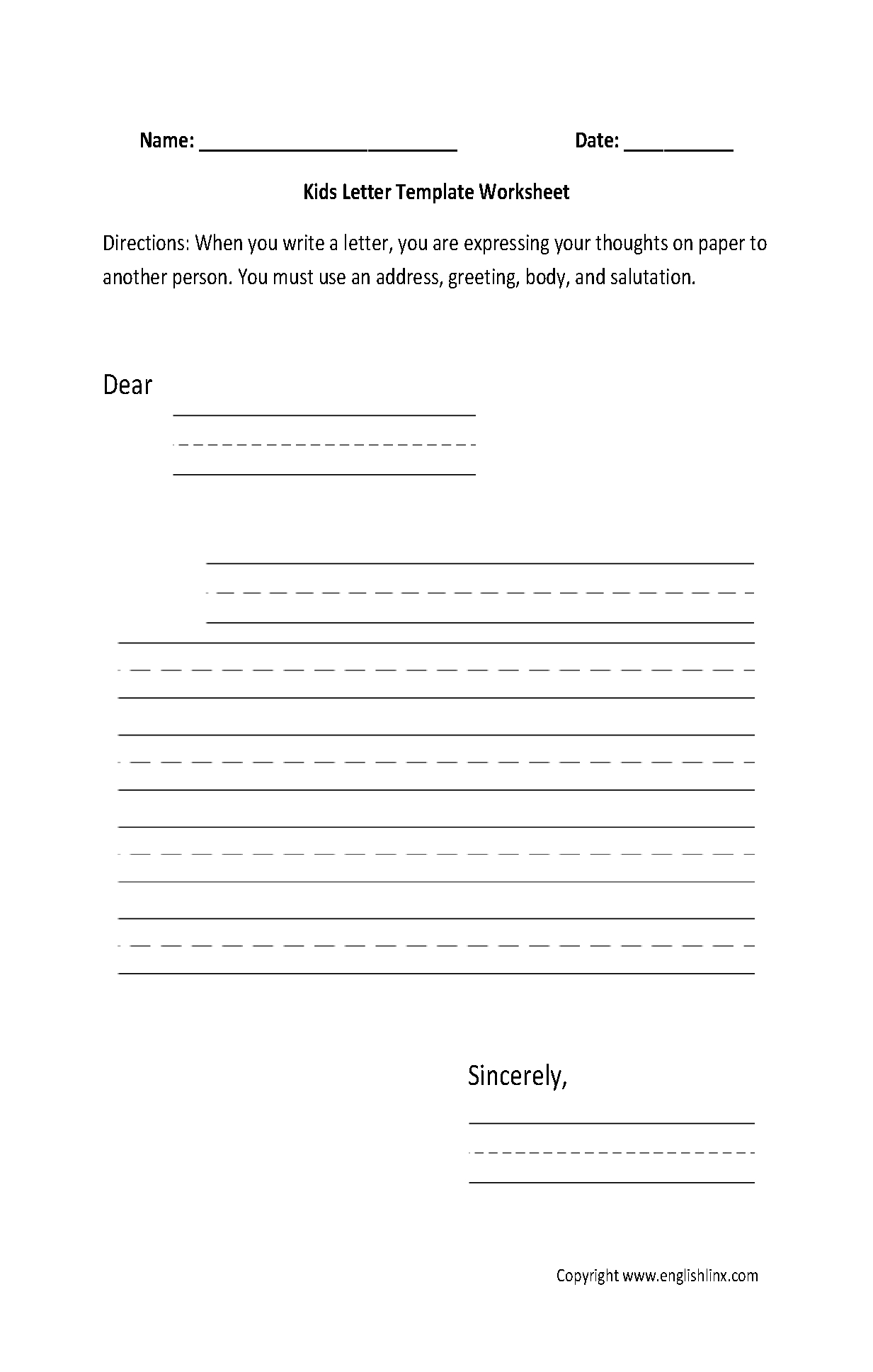 Writing Worksheets | Letter Writing Worksheets with Letter Writing Worksheets For Grade 5