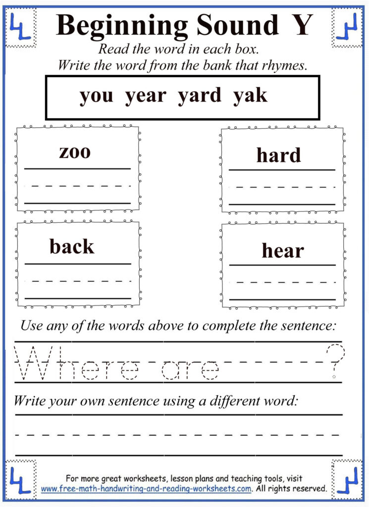 Y Letter Worksheets Regarding Letter Y Worksheets For First Grade