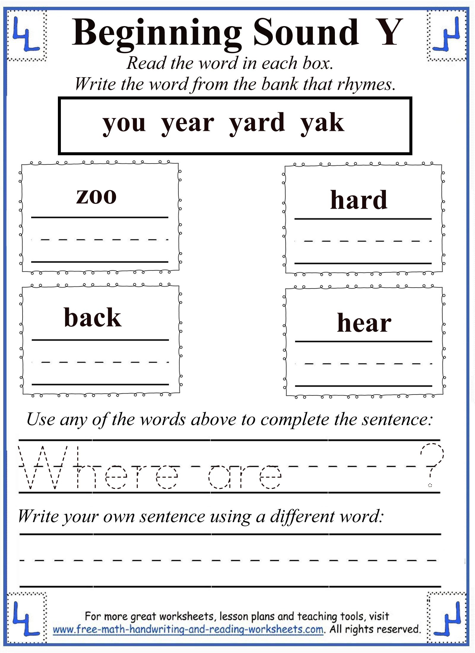 Y Letter Worksheets regarding Letter Y Worksheets For First Grade