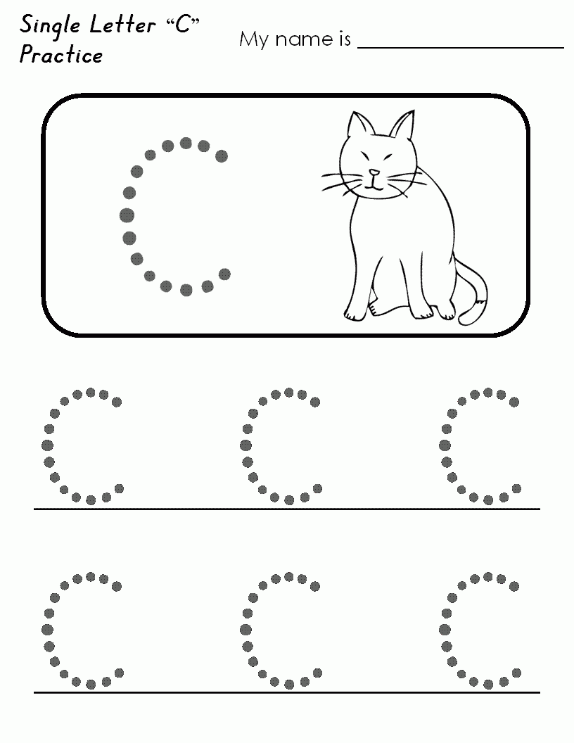 10 Best Images Of Preschool Colorletter Worksheets inside Letter C Worksheets Free