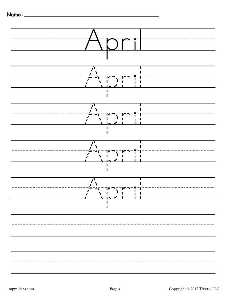 12 Months Of The Year Handwriting Worksheets | Handwriting