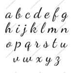 1950S Cursive Script Uppercase & Lowercase Letter Stencils