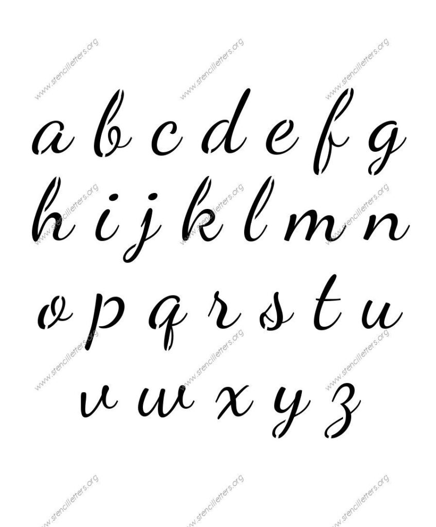1950S Cursive Script Uppercase & Lowercase Letter Stencils