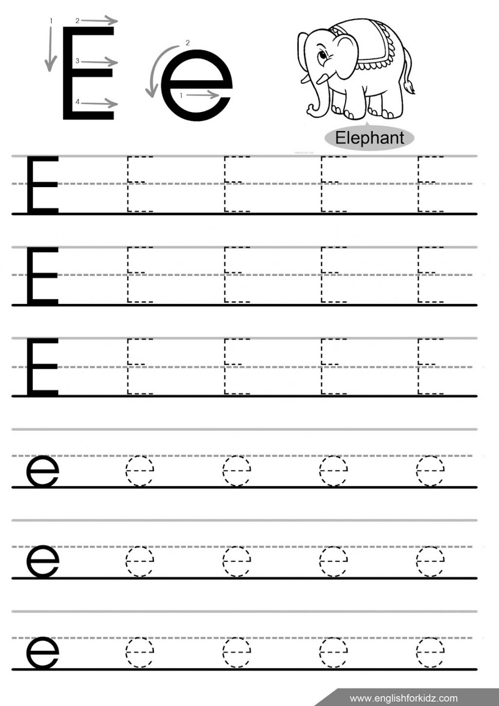 32 Fun Letter E Worksheets | Kittybabylove within Alphabet E Worksheets Kindergarten