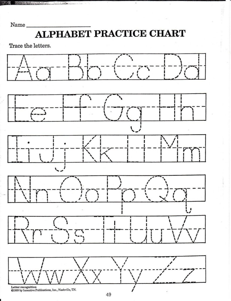 4 Worksheet Free Alphabet Worksheets Trace Printable