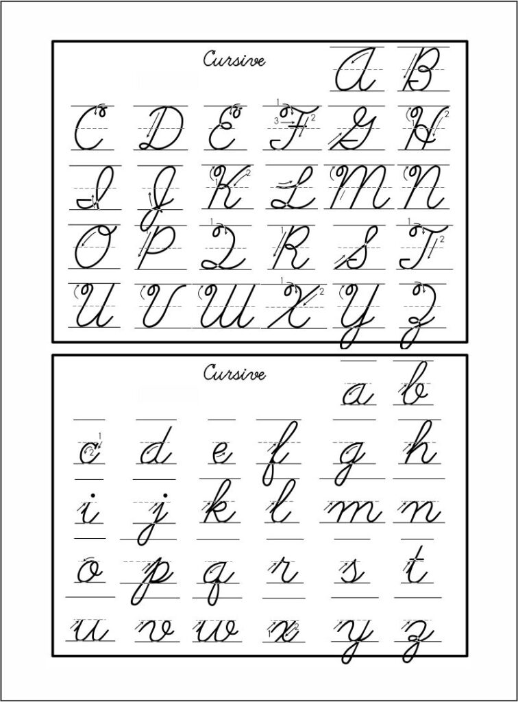 5 Best Free Printable Cursive Letters   Printablee