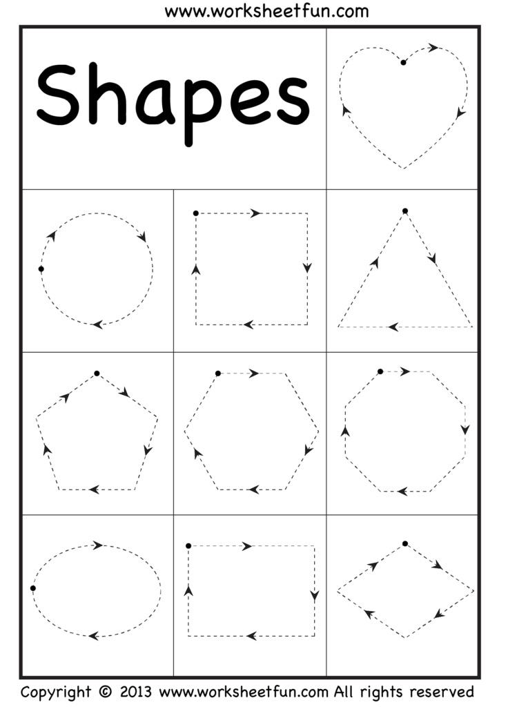 5 Best Images Of Printable Shape Tracing Sheets   Preschool