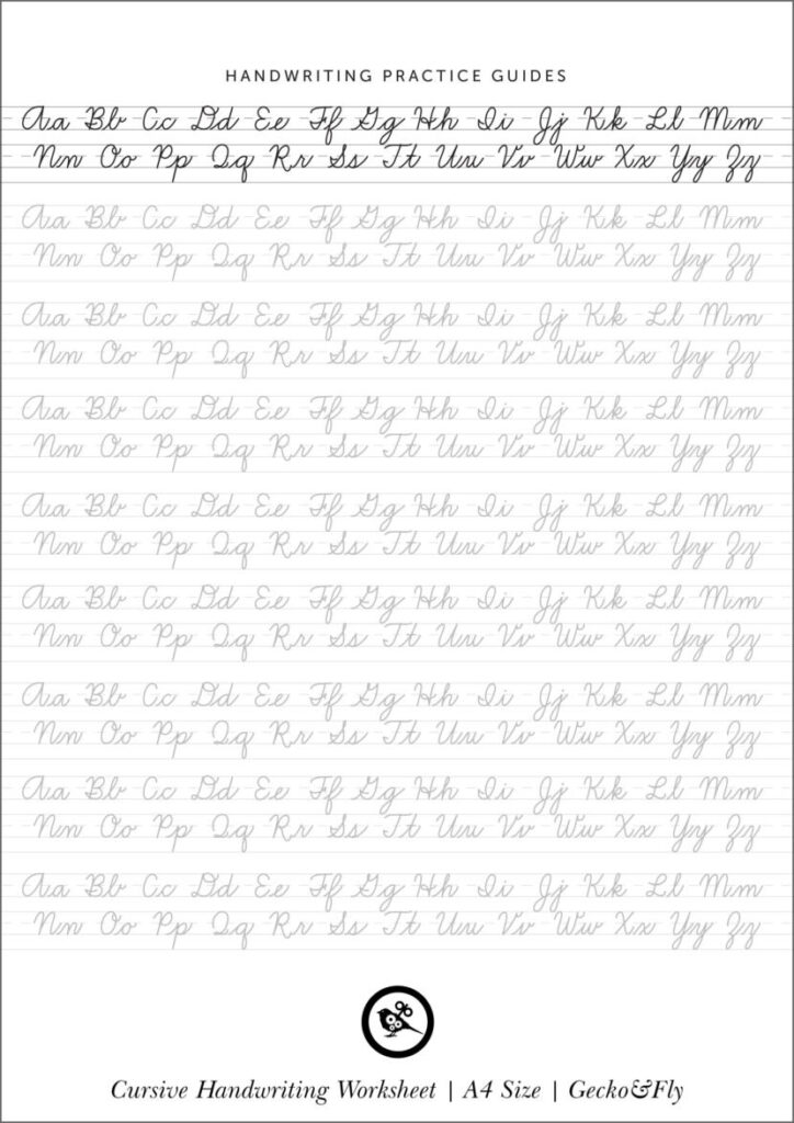 5 Printable Cursive Handwriting Worksheets For Beautiful