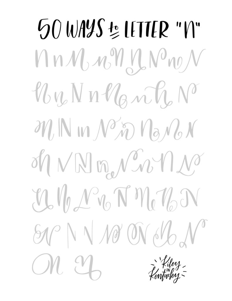 50 Modi Per La Lettera N | Lettering Fonts, Lettering, Hand