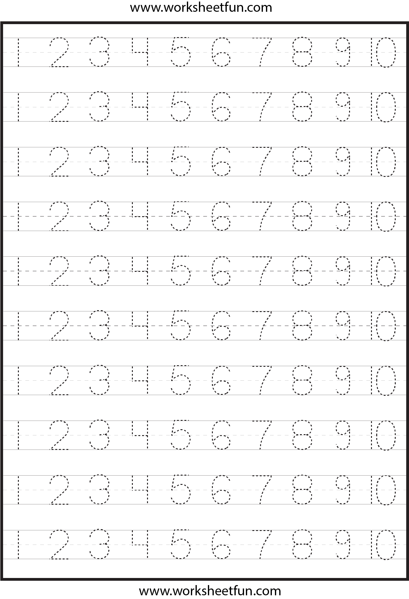 Printing Numbers Practice Worksheet