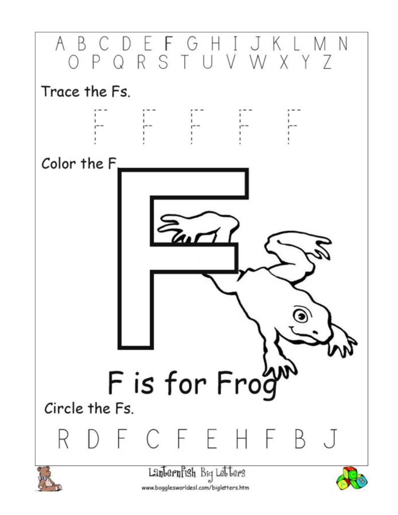 8 Best Free Printable Alphabet Worksheets Letter F For Letter F Worksheets Free Printable