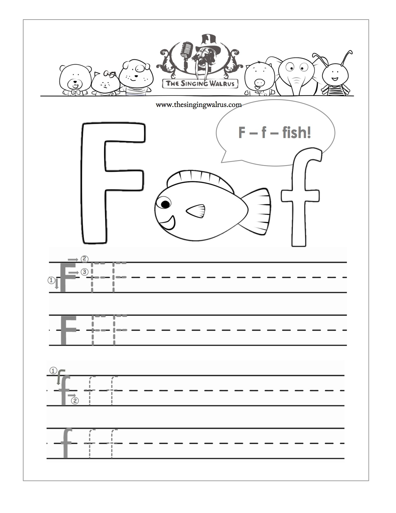 8 Best Free Printable Alphabet Worksheets Letter F inside Letter F Tracing Printable