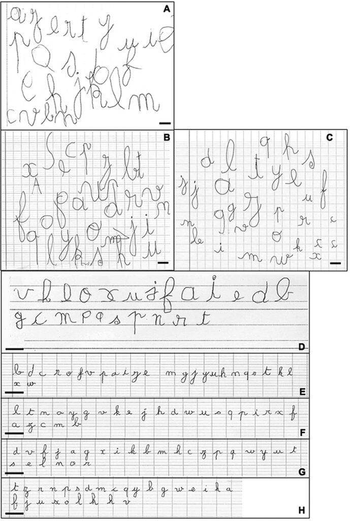 A One Year Survey Of Cursive Letter Handwriting In A French