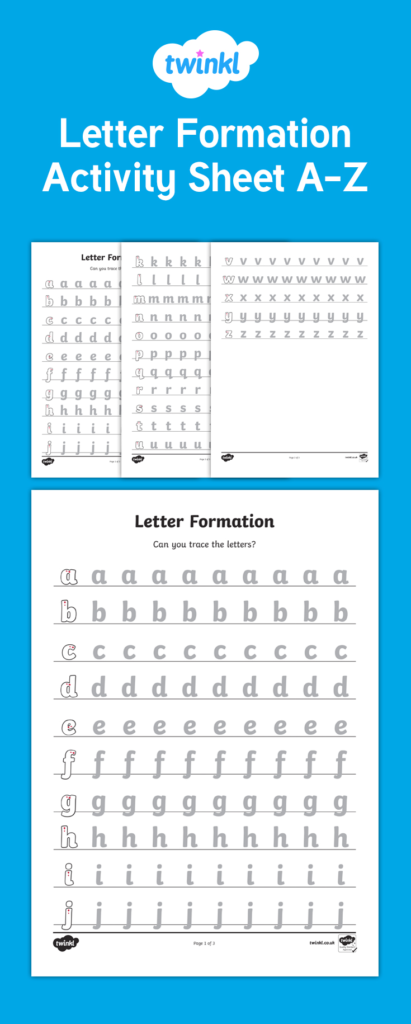 A Set Of Letter Formation Worksheets For Each Letter Of The With Regard To Alphabet Worksheets Twinkl