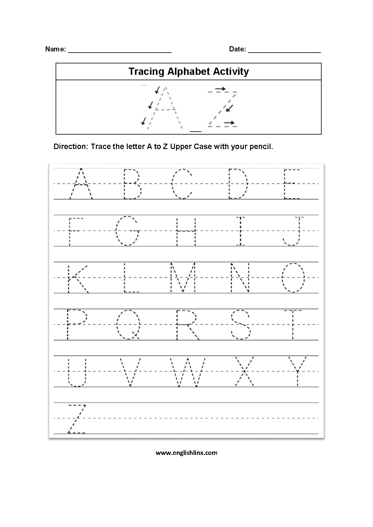 A To Z Tracing Worksheets Pdf Handwriting Practice Numbers 1 intended for Alphabet Writing Worksheets A-Z