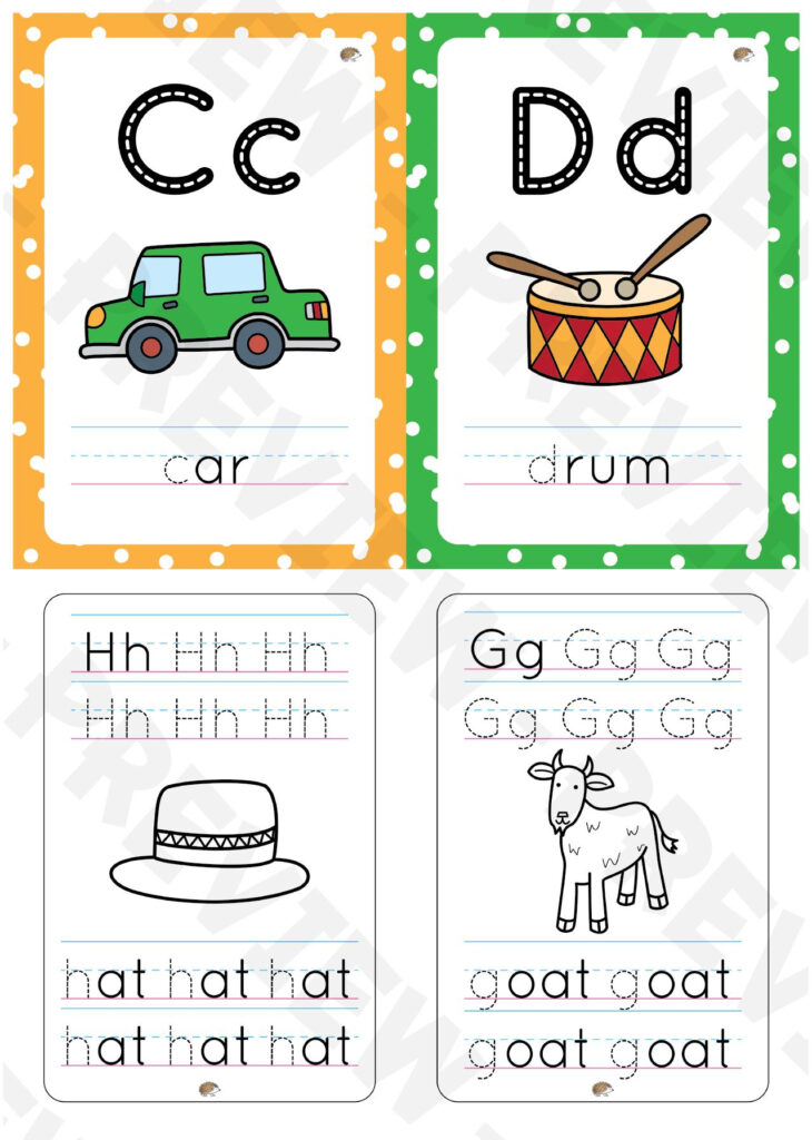 Aa To Zz Alphabet Flashcards With Color Background And With Name Tracing Daniel