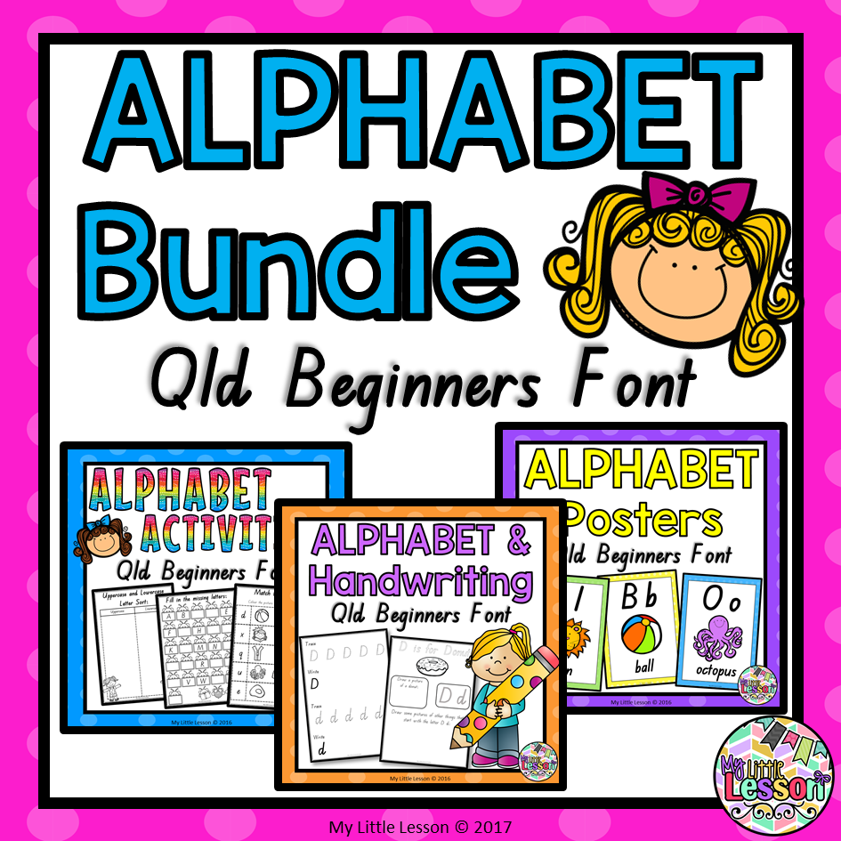 Alphabet Bundle Qld Beginners Font: Posters, Worksheets, Handwriting Alphabet Bundle Qld Beginners Font: Posters, Worksheets, Handwriting
