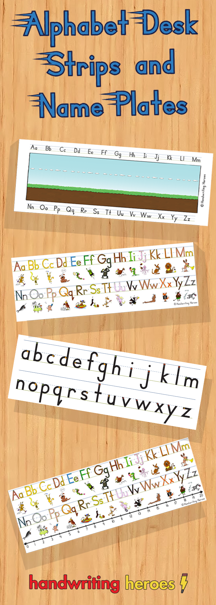 Alphabet Desk Strips And Name Plates | Learn Handwriting