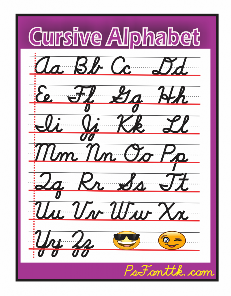 Alphabet In Cursive – Psfont Tk