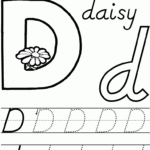 Alphabet Letter D Daisy D'nealian Manuscript Handwriting In D&#039;nealian Name Tracing