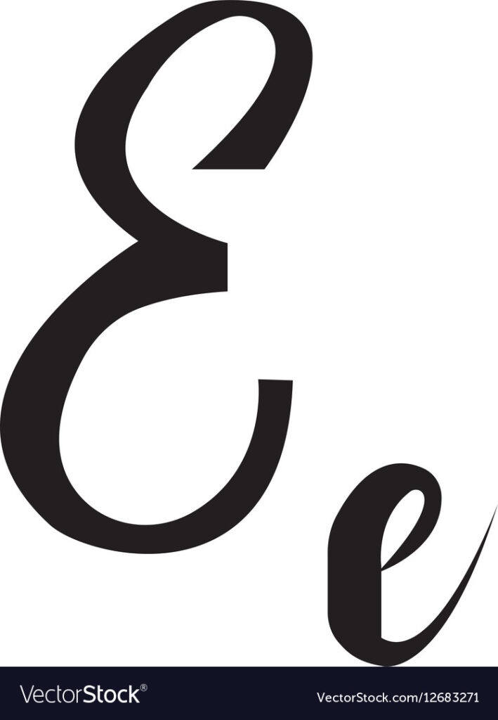 Alphabet Letter E Lettering Calligraphy Manuscript