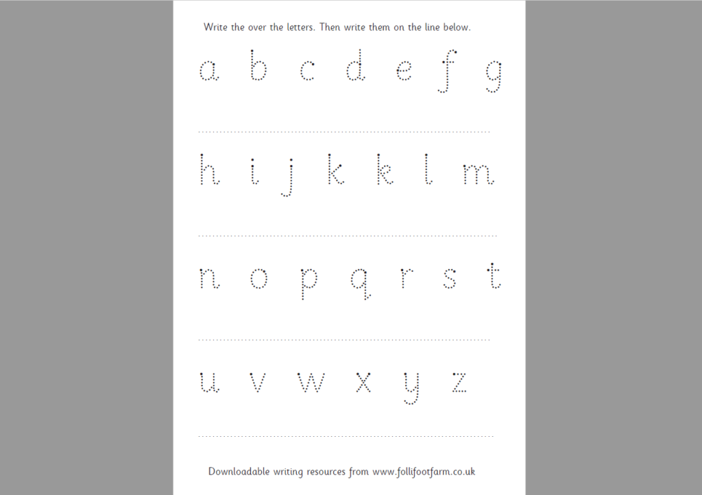 Alphabet Letters – Handwriting And Comprehension Throughout Alphabet Writing Worksheets Uk