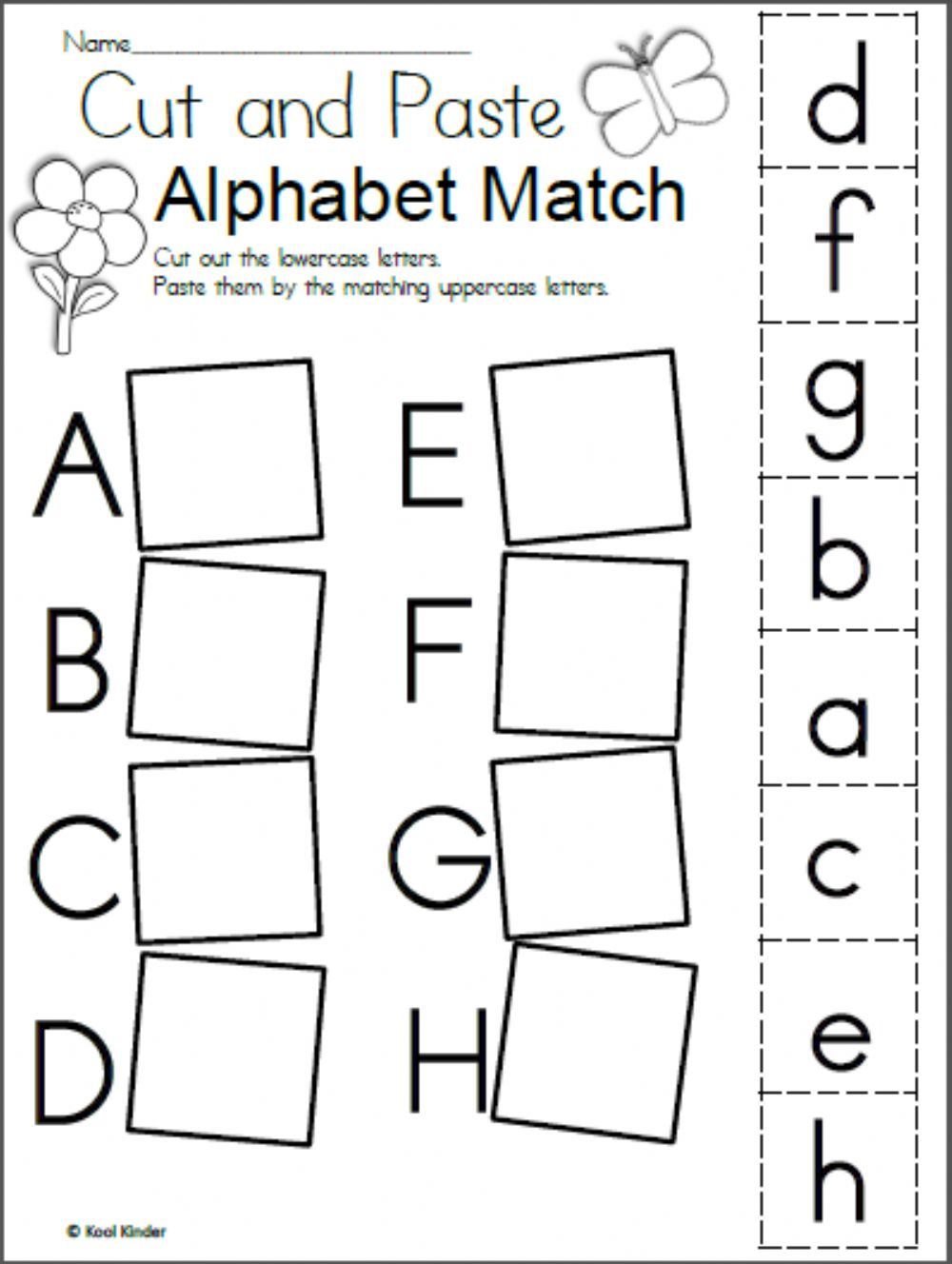 Alphabet Matching - Interactive Worksheet for Alphabet Matching Worksheets Pdf