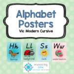 Alphabet Posters A4   Vic Modern Cursive