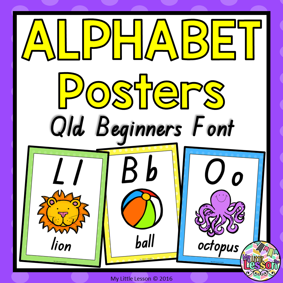 Alphabet Posters Qld Beginners Font