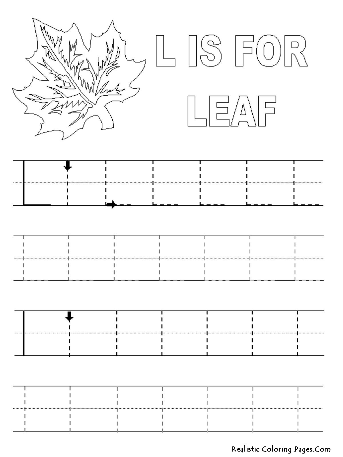Alphabet Tracer Pages L Leaf | Tracing Sheets, Preschool within Letter L Tracing Page