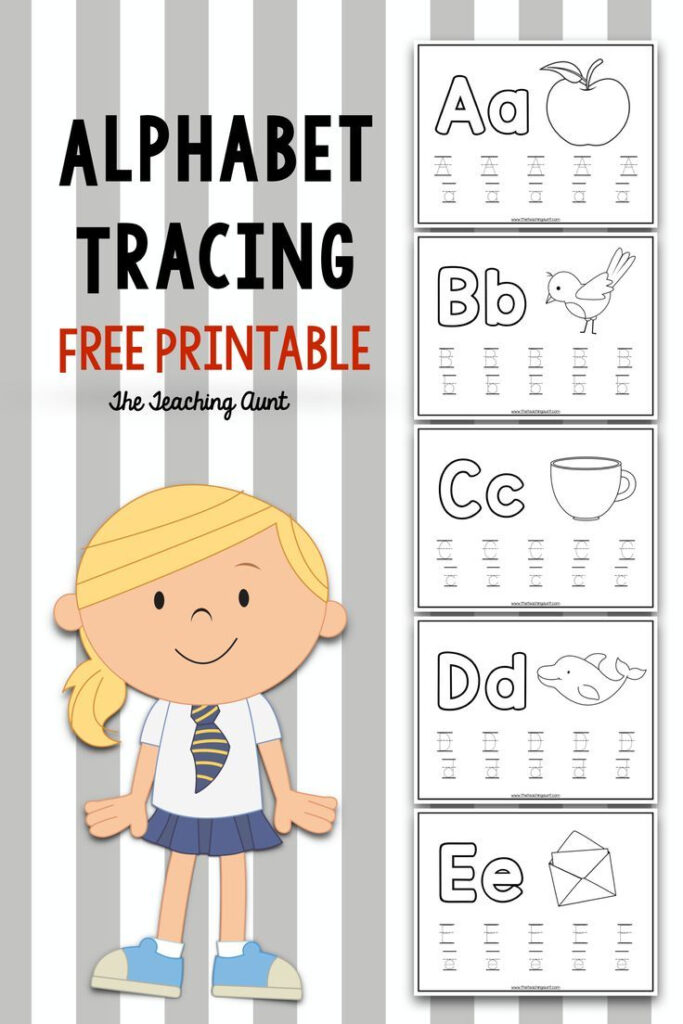 Alphabet Tracing Free Printable   The Teaching Aunt Within Alphabet Tracing Free